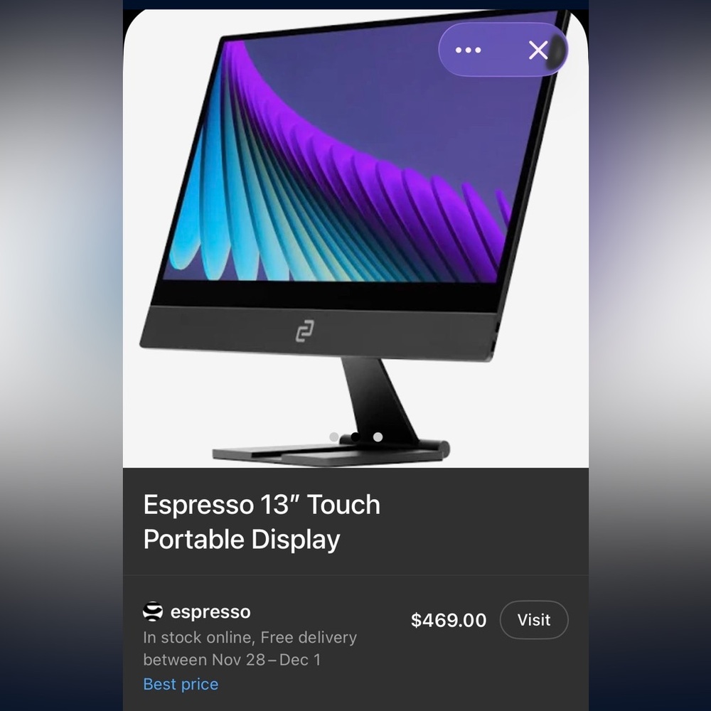 Set: Espresso 13” Touch Display, Stand and Case - Picture 2 of 4